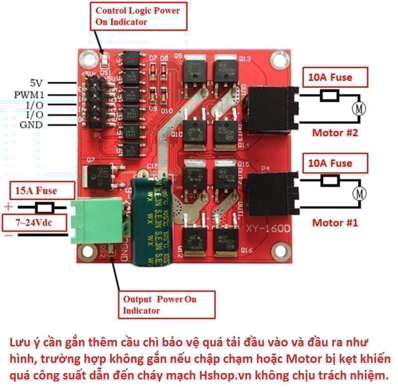 Mạch điều khiển động cơ DC Motor Driver XY-160D