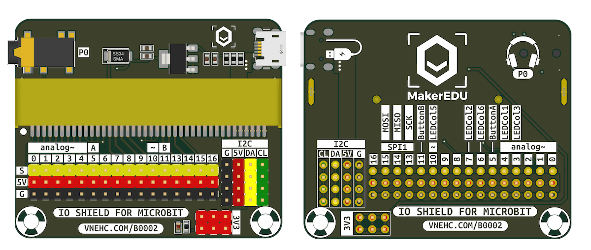 Mạch đế kết nối MKE-B02 IO Shield For Microbit