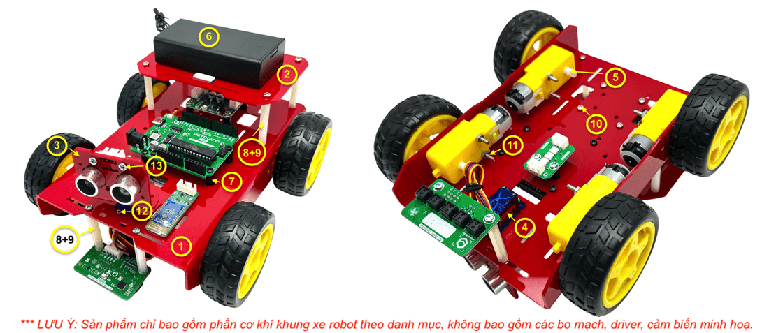 Khung xe MKE-R01 4WD Robot Car Chassis TT Motor