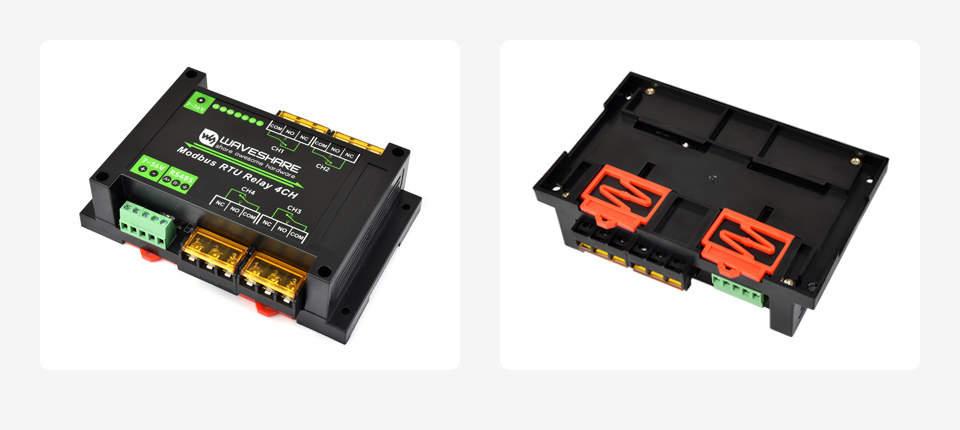 Waveshare Industrial Modbus RTU 4-ch High Current Relay Module with RS485 Interface, Onboard LED Indicators, Multi Isolation Protection Circuits