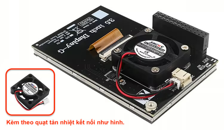 Màn hình 3.5 inch Raspberry Pi High-Speed SPI Resistive Touch Display with Fan
