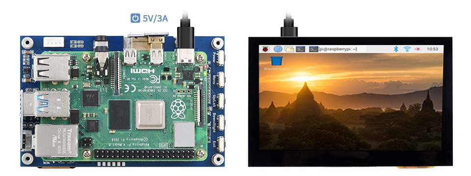 Màn hình cảm ứng Waveshare IPS 4.3 inch HDMI Capacitive Touch LCD (B)