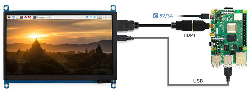 Màn hình Waveshare IPS 7 inch HDMI VGA Capacitive Touch Screen LCD (H)