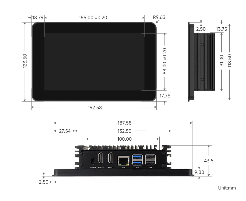 Màn hình công nghiệp Waveshare 7 inch Industrial HMI Touch Display For Raspberry Pi