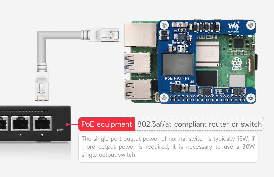 Mạch Waveshare PoE HAT (H) For Raspberry Pi 5