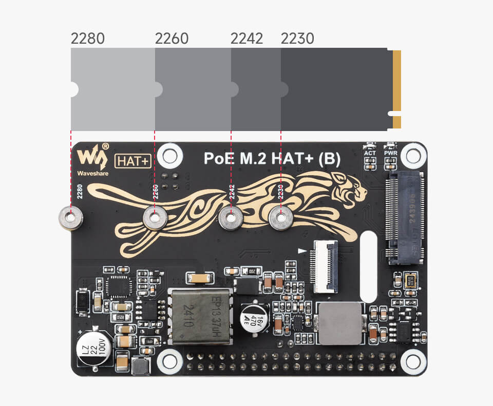 Mạch Waveshare PoE M.2 HAT+ (B) For Raspberry Pi 5