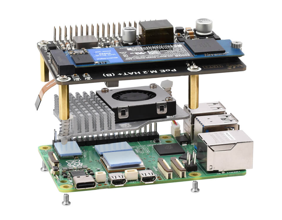 Mạch Waveshare PoE M.2 HAT+ (B) For Raspberry Pi 5