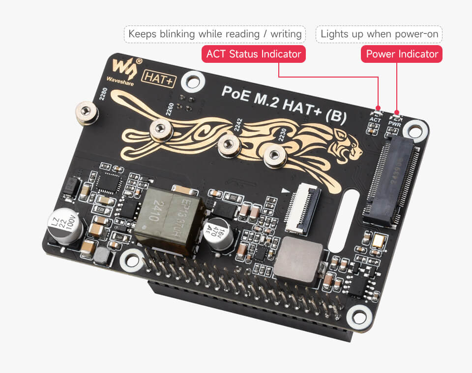 Mạch Waveshare PoE M.2 HAT+ (B) For Raspberry Pi 5