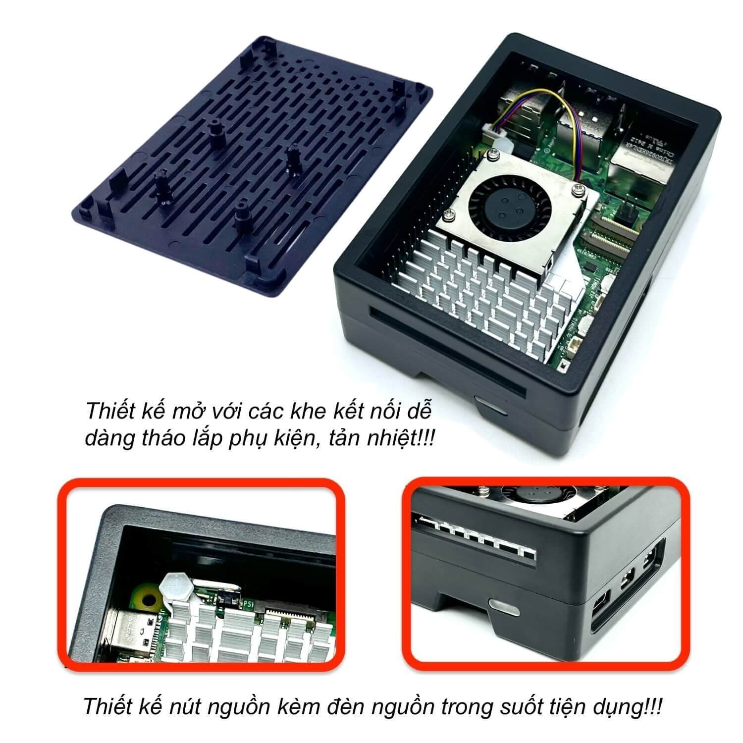 Vỏ bảo vệ bằng nhựa ABS Case for Raspberry Pi 5 V2