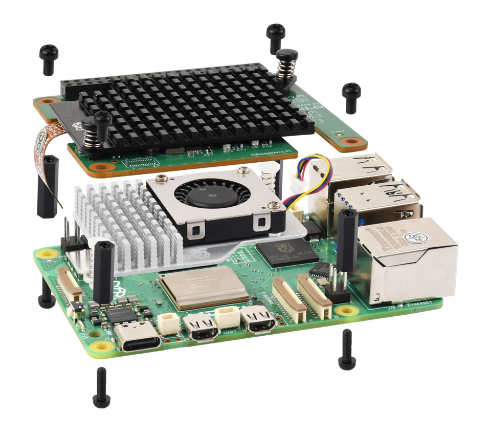 Raspberry Pi AI HAT+ 2, Hailo-10H 40 TOPS (INT4), 8GB RAM