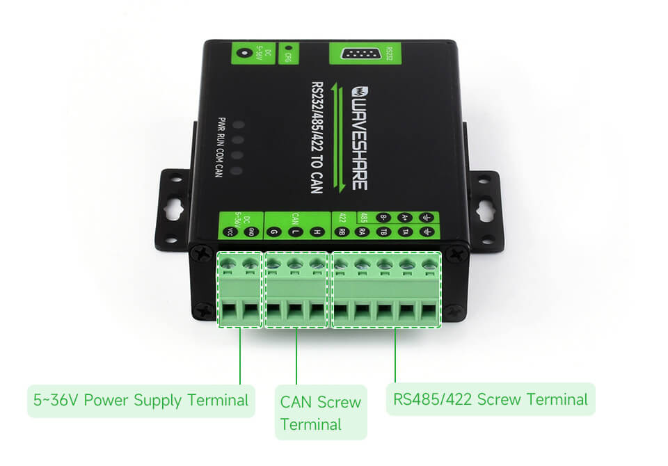 Bộ chuyển Waveshare RS232/485/422 To CAN Industrial Isolated Converter