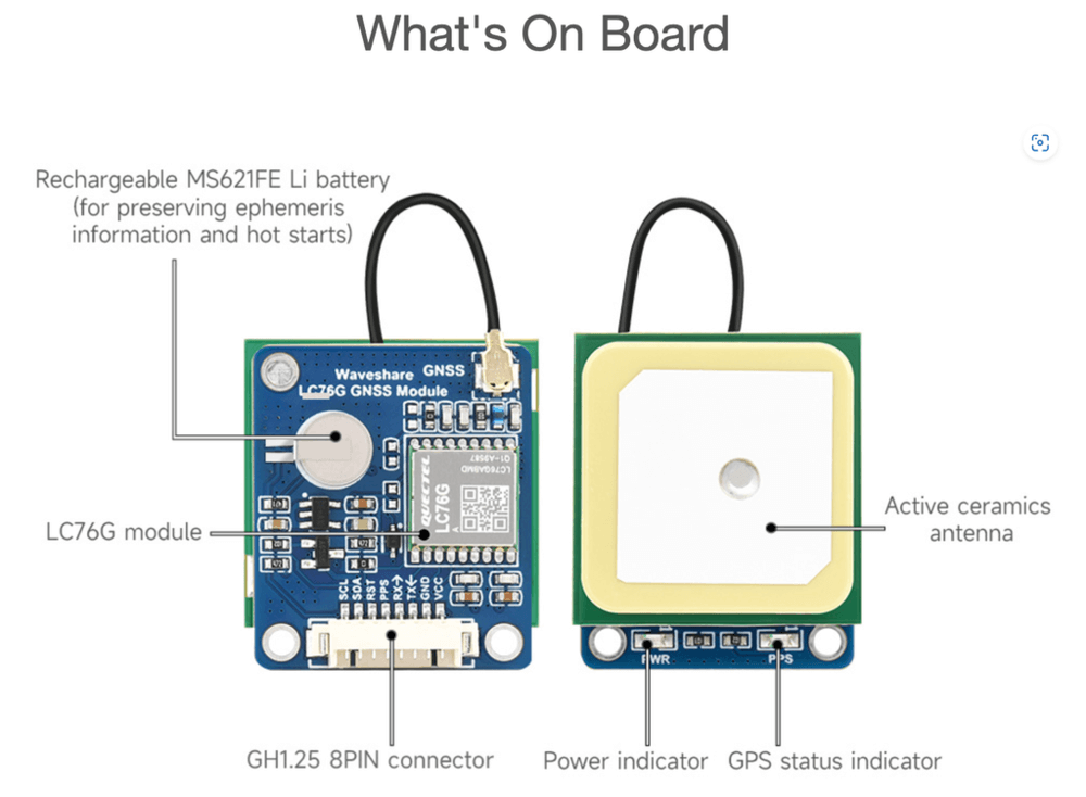 Mạch định vị Waveshare LC76G Multi GNSS Module, Supports GPS, BDS, GLONASS, Galileo, QZSS