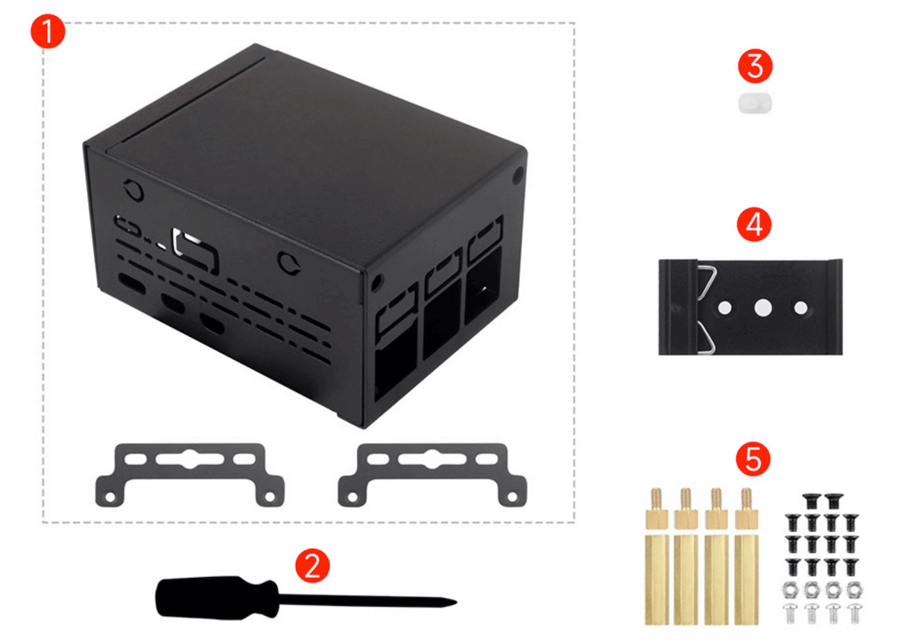 Vỏ bảo vệ kim loại Waveshare Industrial Grade Metal Case (D) for Raspberry Pi 5