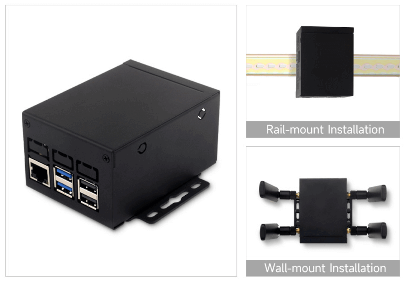 Vỏ bảo vệ kim loại Waveshare Industrial Grade Metal Case (D) for Raspberry Pi 5
