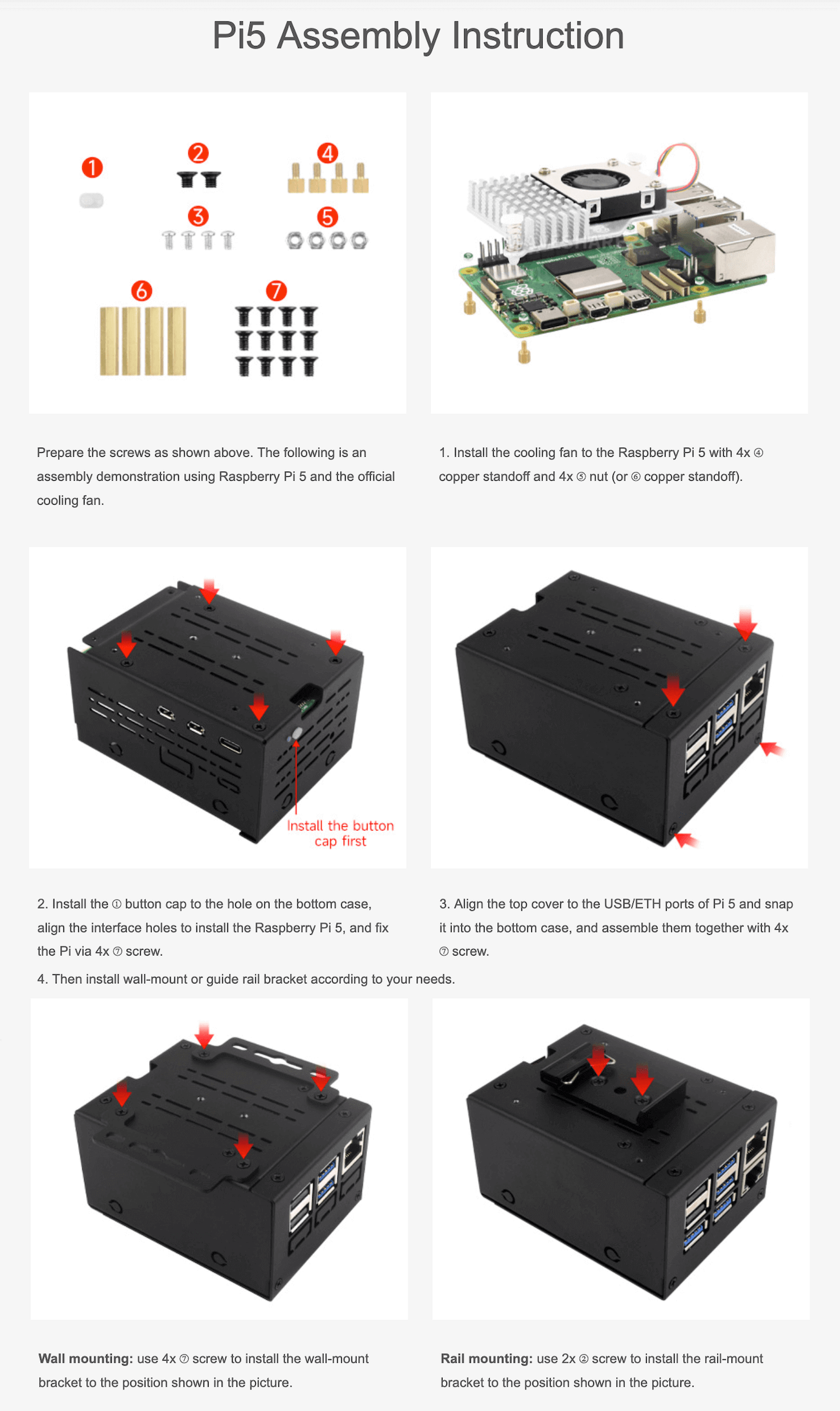 Vỏ bảo vệ kim loại Waveshare Industrial Grade Metal Case (D) for Raspberry Pi 5