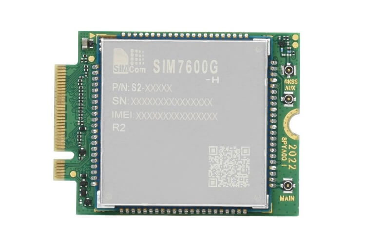 Mạch SIM7600G-H-M.2 SIMCom Original 4G LTE Cat-4 Module, Global Coverage, GNSS, M.2 Connector