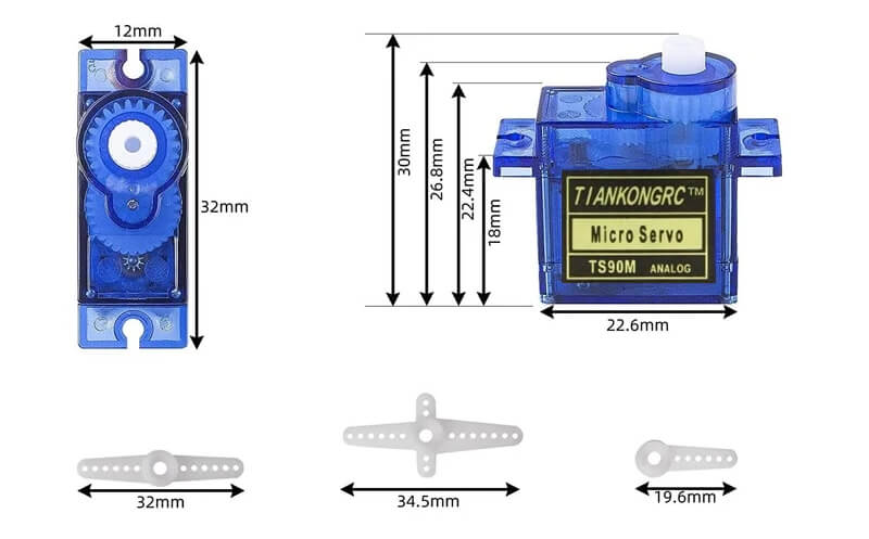 Động cơ RC Servo SG90 0-180° (loại tốt)
