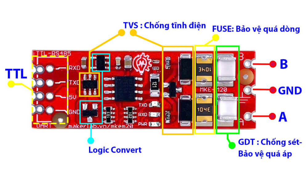 MKE-M20 TTL to RS485 Module