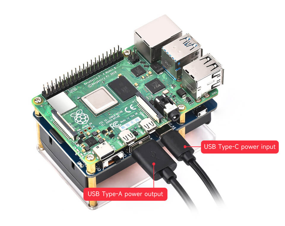 Waveshare UPS HAT (D) for Raspberry Pi, Supports 21700 Li battery, 5V Uninterruptible Power Supply, Pogo Pins Connector