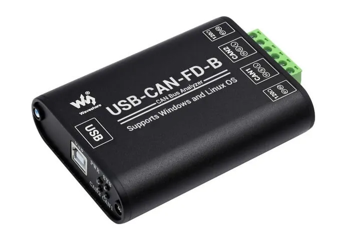 Waveshare Industrial Grade CAN/CAN FD Bus Data Analyzer, USB-CAN-FD-B, USB To CAN FD Adapter
