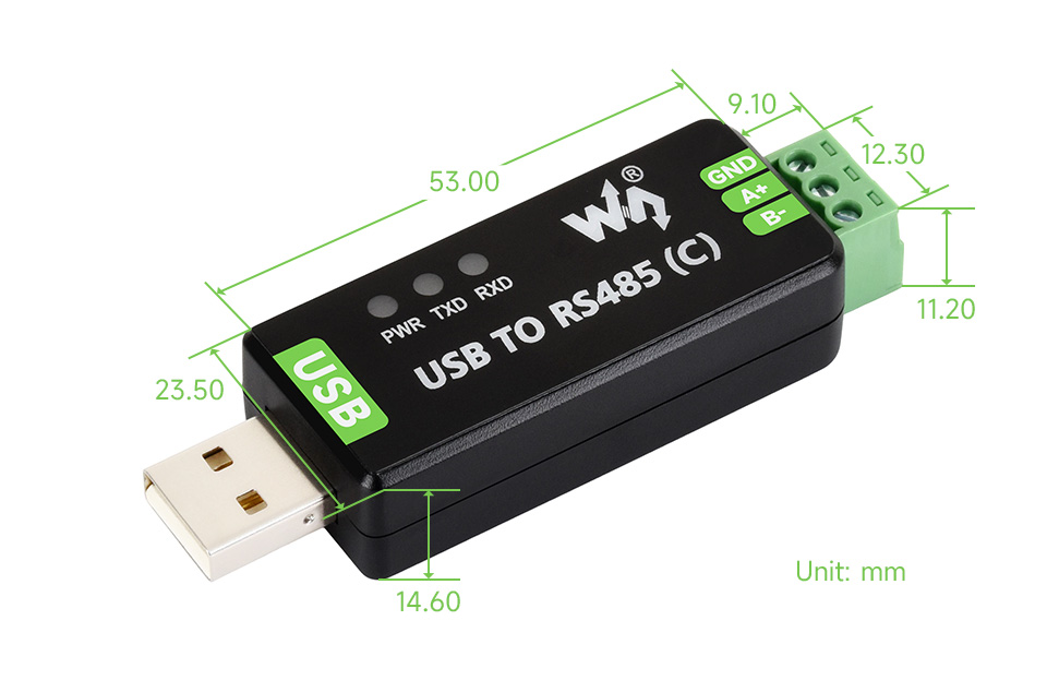 Thiết bị chuyển đổi tín hiệu Waveshare USB To RS485 (C) Industrial Grade Isolated Bidirectional Converter, FT232RNL Chip