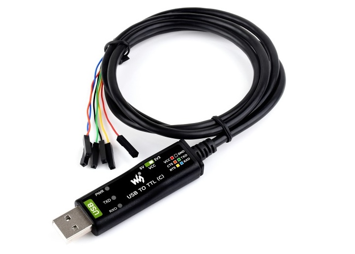 Waveshare Industrial USB TO TTL (C) 6pin Serial Cable, Original FT232RNL Chip