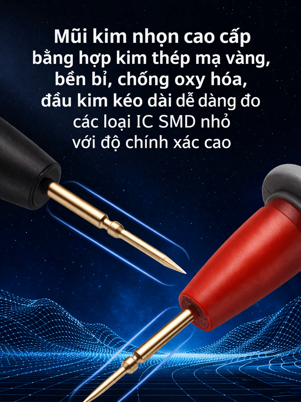 Que đo VOM Test Probe 1000V / 20A đầu kim chính hãng Victor