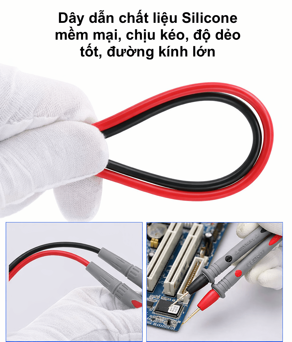 Que đo VOM Test Probe 1000V / 20A đầu kim chính hãng Victor