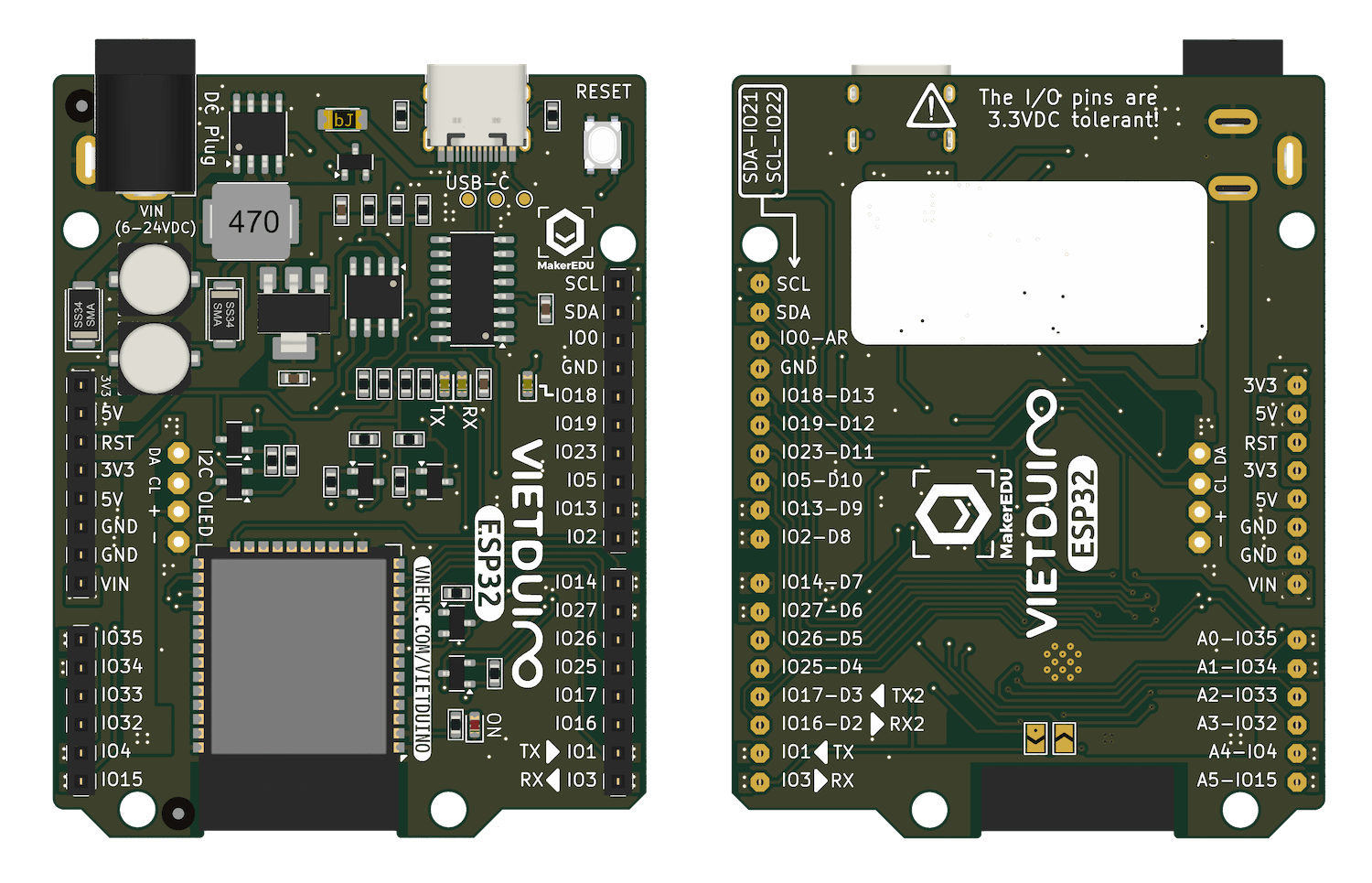 Mạch phát triển Vietduino ESP32 (Arduino Compatible)