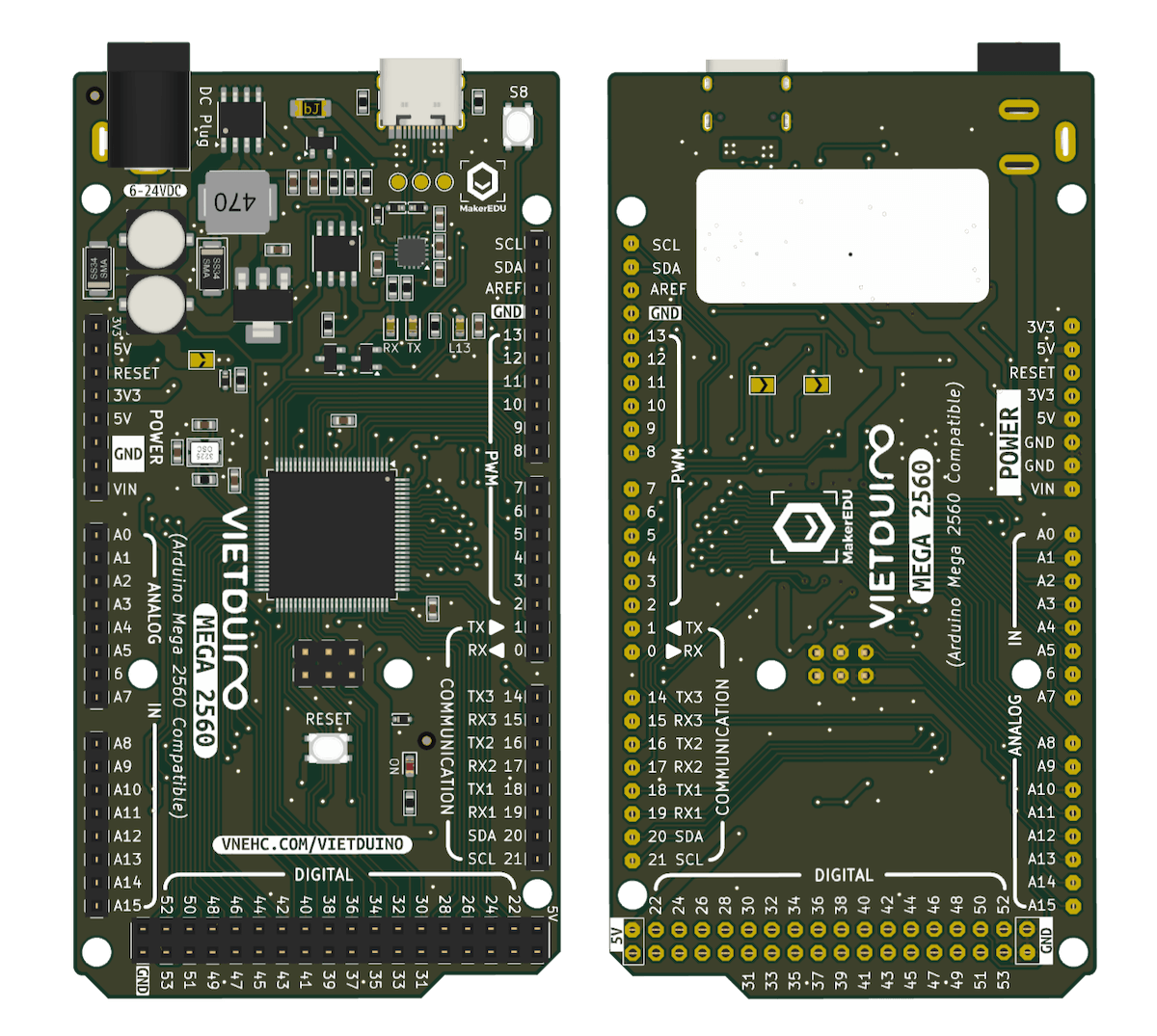 Mạch phát triển Vietduino Mega 2560 (Arduino Mega 2560 Compatible)