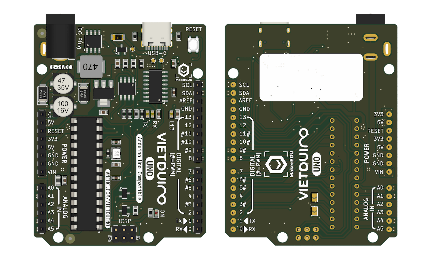 Mạch phát triển Vietduino Uno ATmega328P (Arduino Uno Compatible)