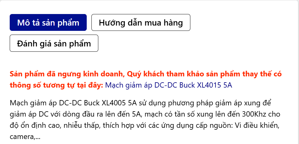 Mạch giảm áp DC-DC Buck XL4005 5A