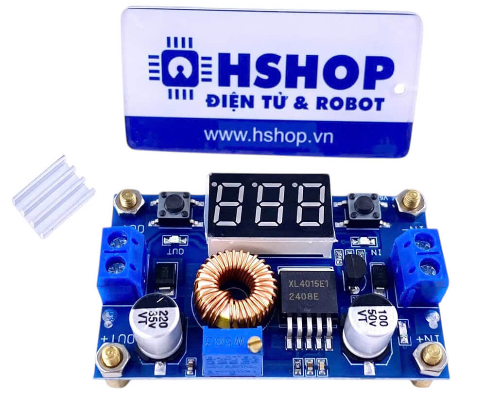 Mạch giảm áp DC-DC Buck XL4015 có hiển thị 5A