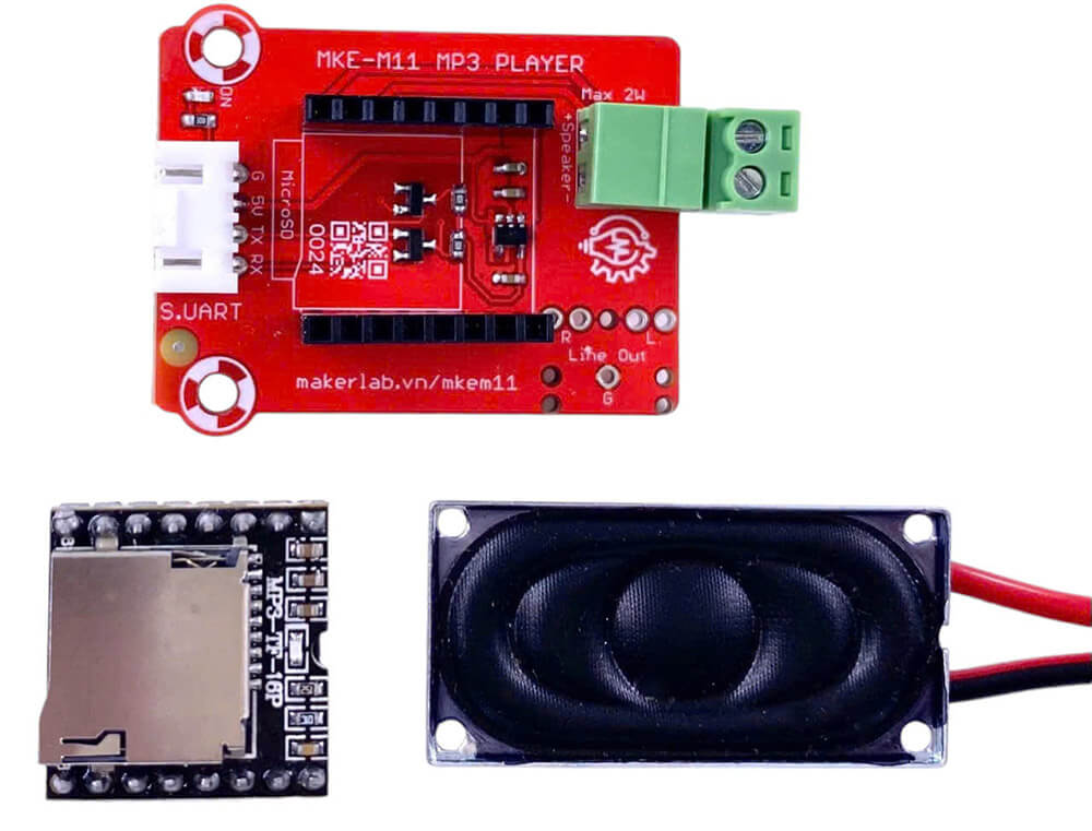 Mạch phát âm thanh MKE-M11 UART control MP3 Player module