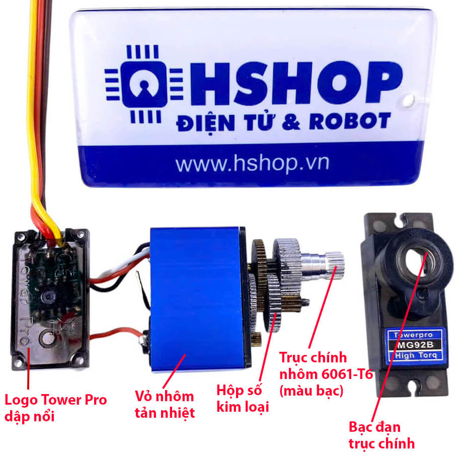 Động cơ Digital RC Servo MG92B 0-180° TowerPro Chính hãng (Genuine)