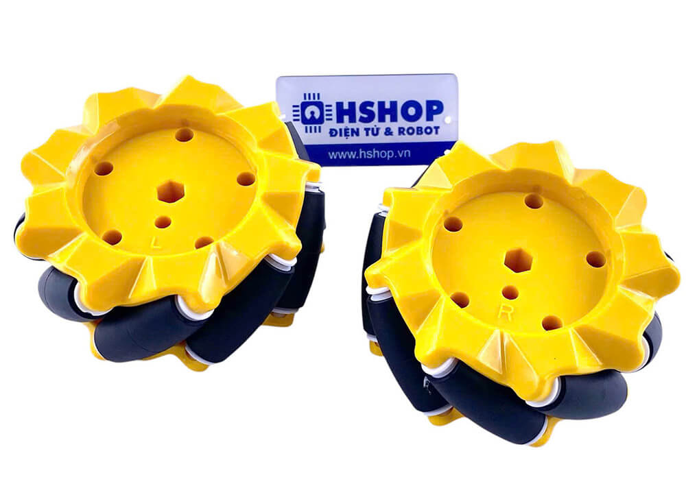 Cặp bánh xe Mecanum L + R nhựa đường kính 80mm