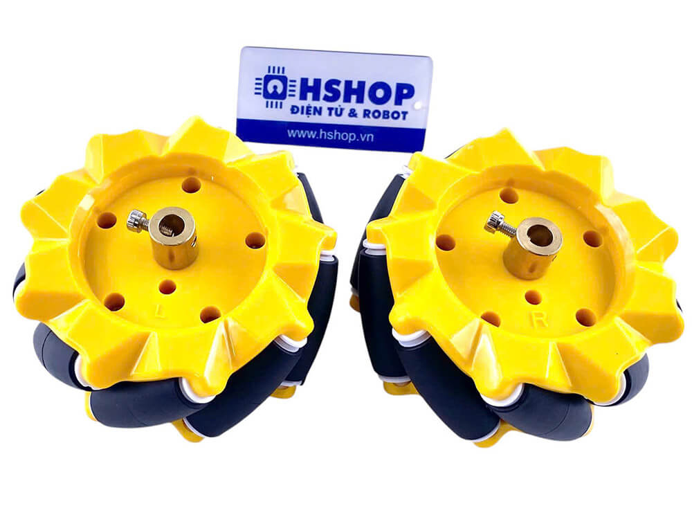 Cặp bánh xe Mecanum L + R nhựa đường kính 80mm