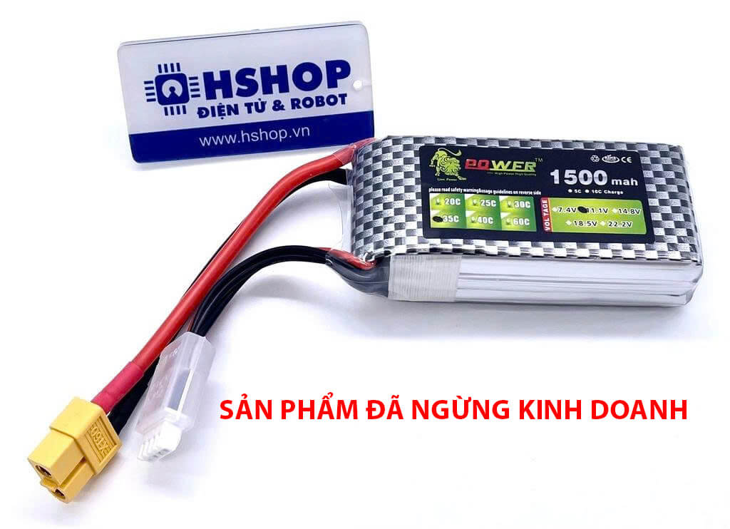 Pin sạc Lipo rechargeable battery Lion Power 11.1VDC 1500mAh 3S 35C XT60