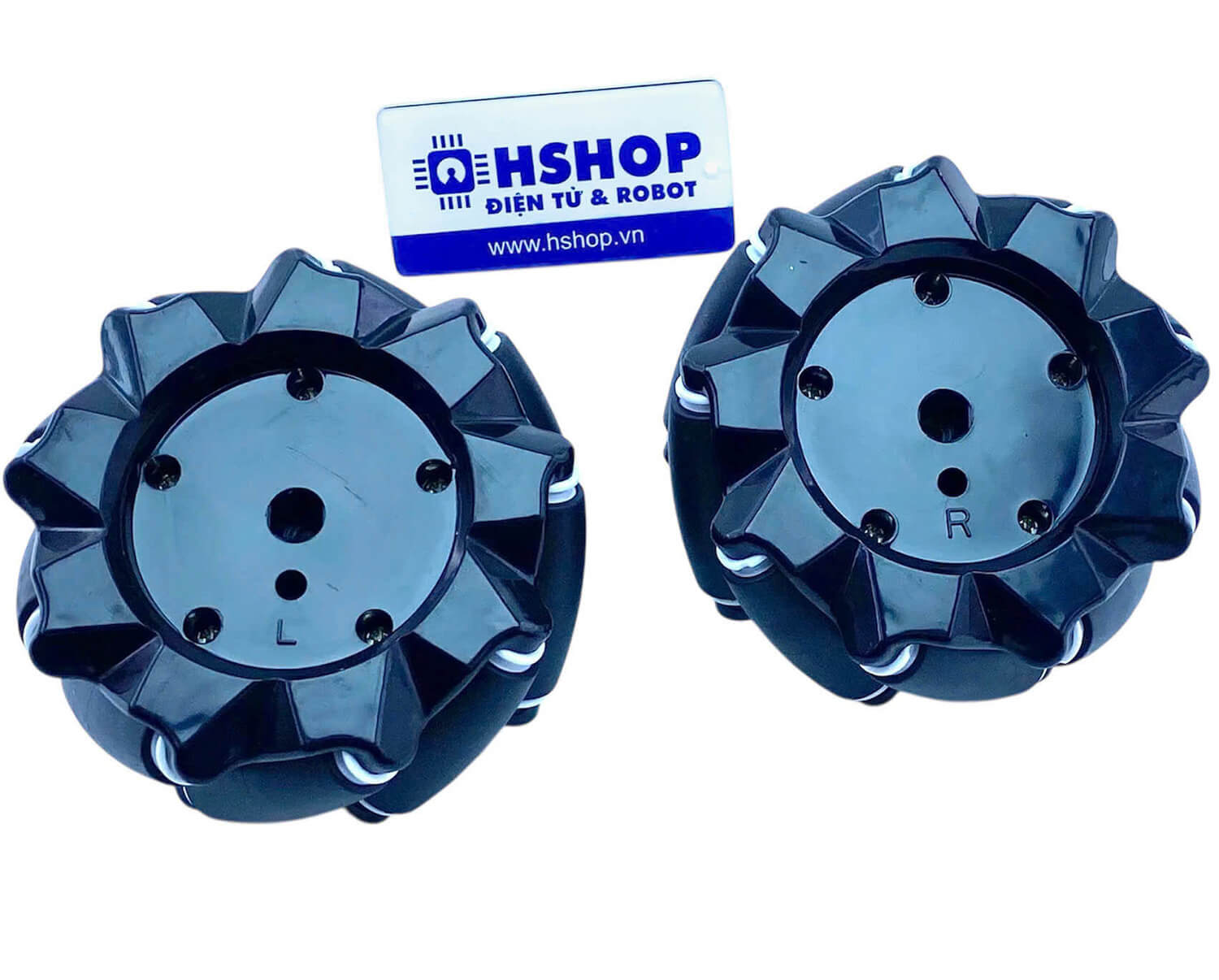 Cặp bánh xe Mecanum L + R nhựa đường kính 80mm