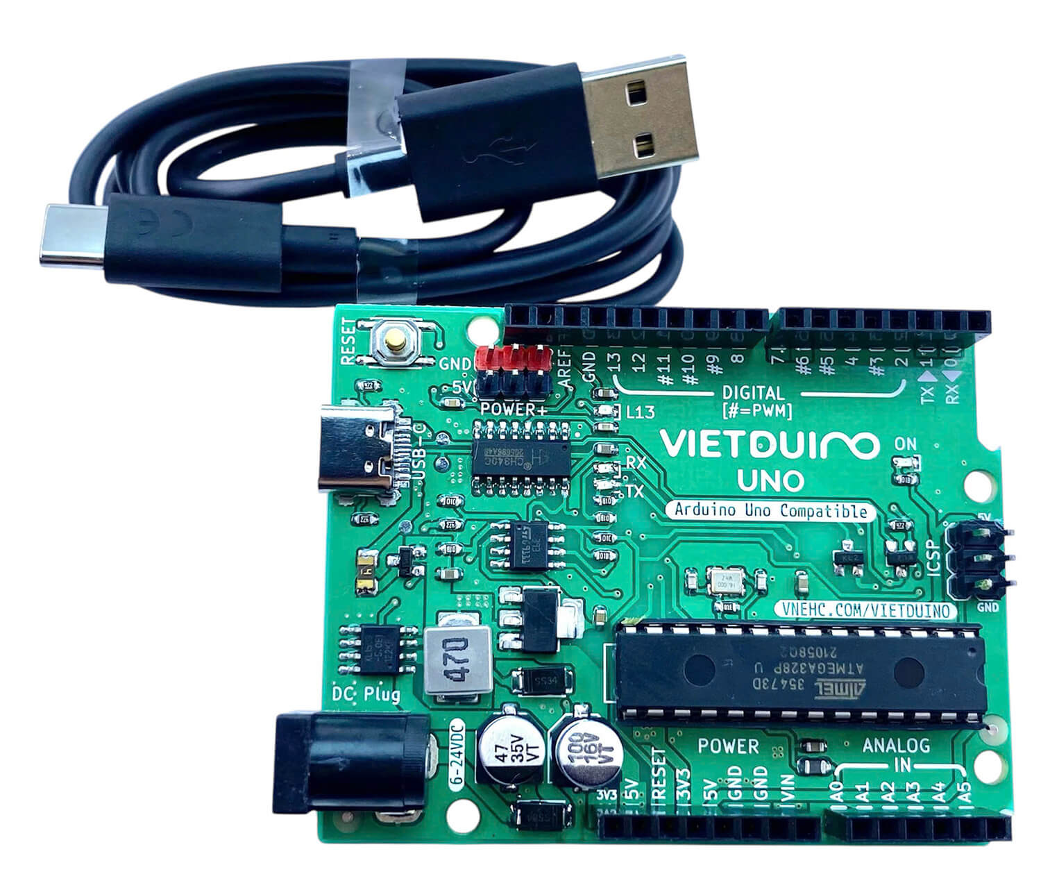 Mạch Vietduino Uno USB-C (Arduino Uno Compatible)
