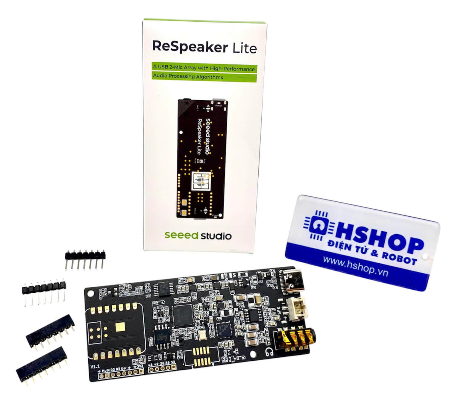 Seeed Studio reSpeaker Lite - USB 2-Mic Array with Onboard AI Audio Processing Algorithms