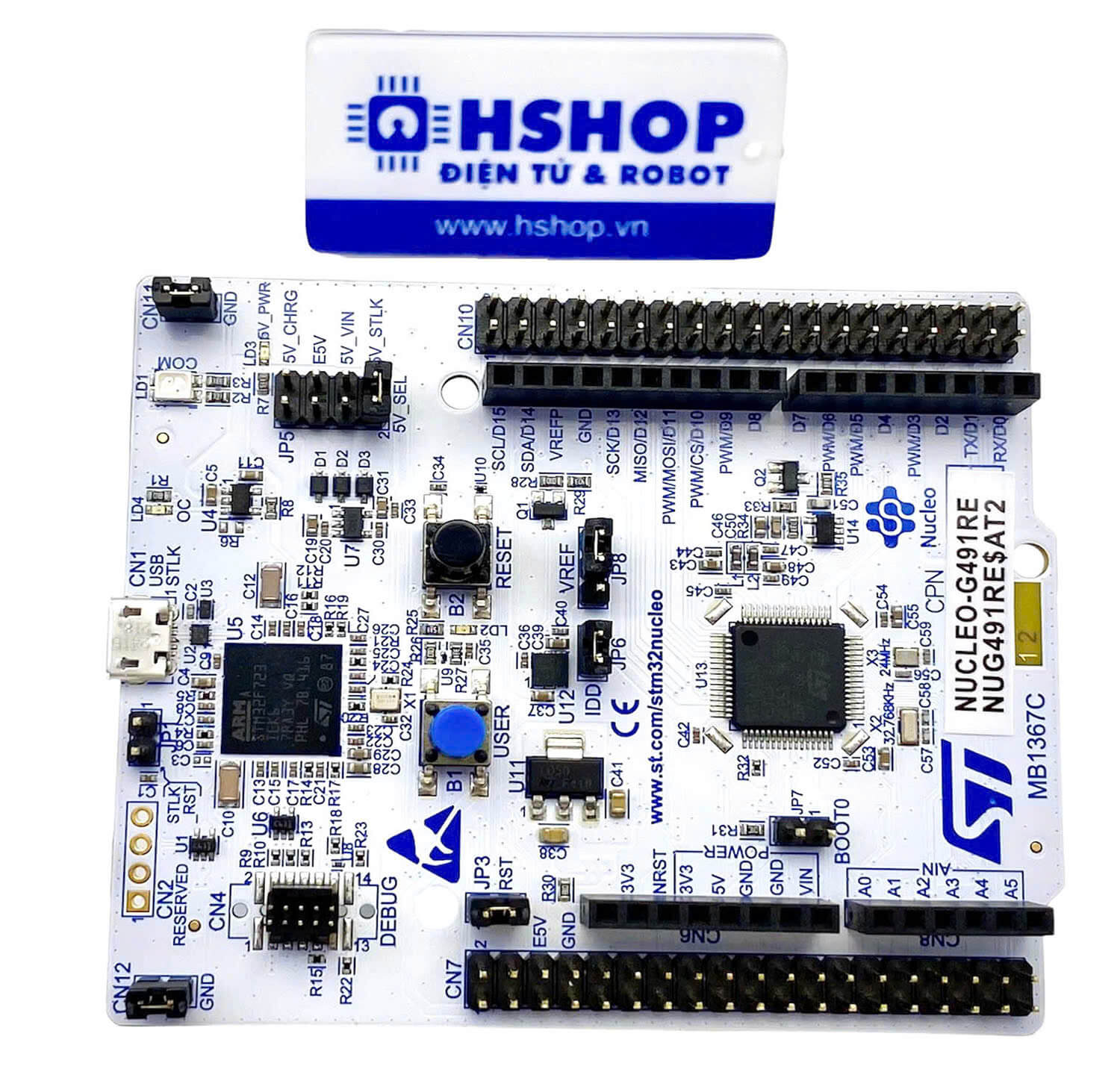 Kit NUCLEO-G491RE, STM32 Nucleo-64 development board with STM32G491RE MCU