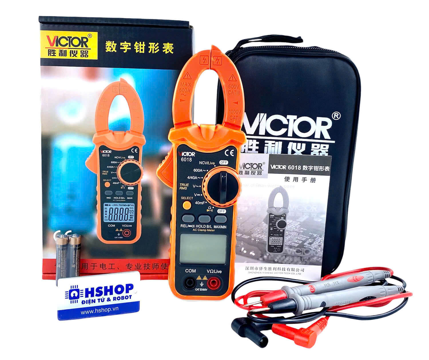 Đồng hồ đa năng Ampe Kìm VOM Digital Clamp Multimeter Victor VC6018
