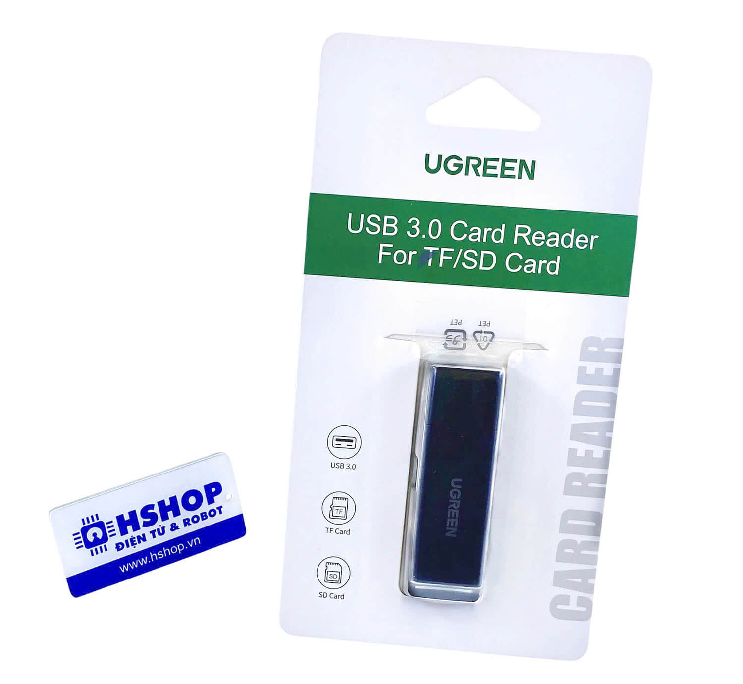 Đầu đọc thẻ SD / MicroSD (TF) chuẩn USB 3.0 cao cấp 40752 chính hãng Ugreen