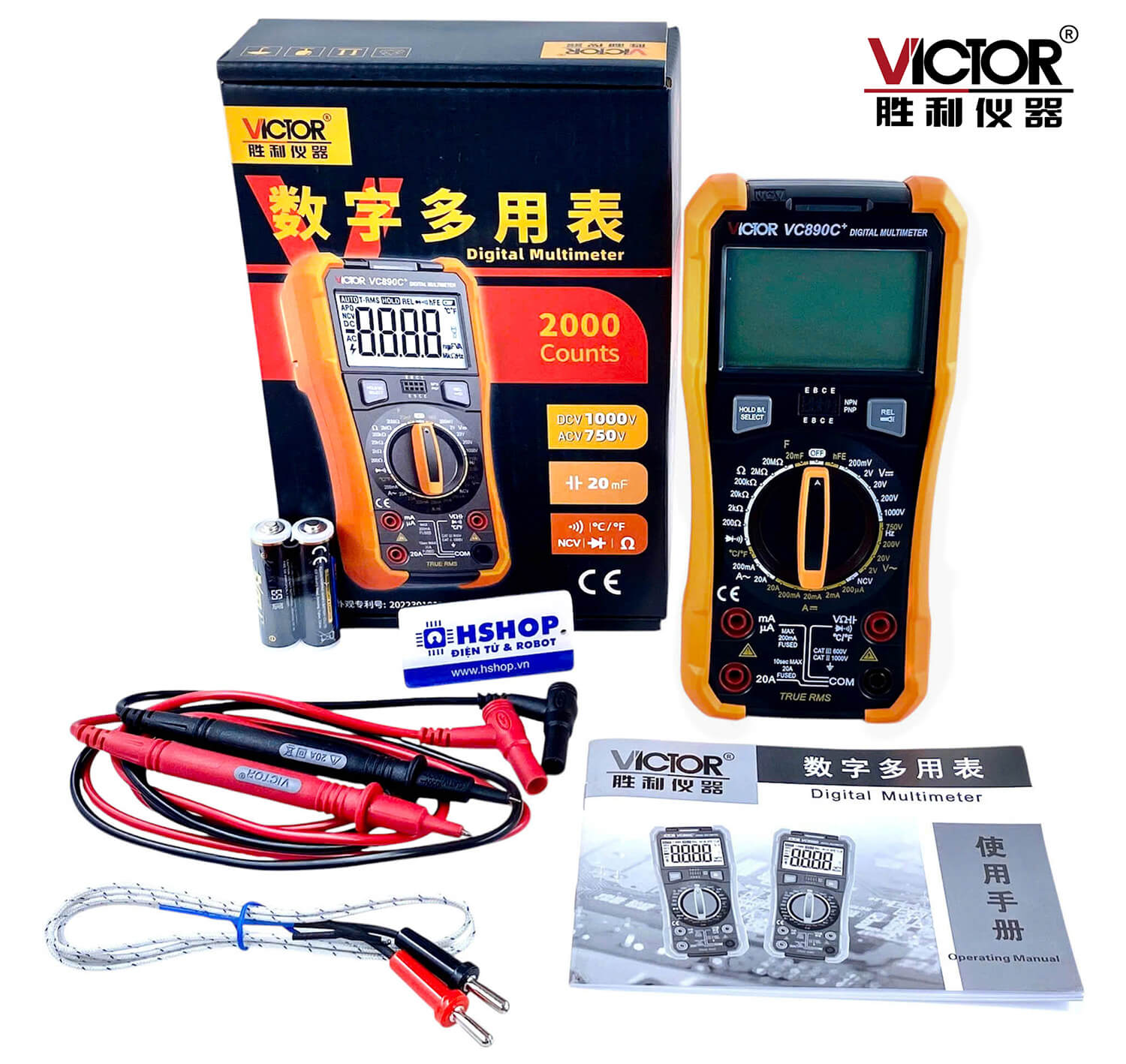 Đồng hồ đa năng VOM Digital Multimeter Victor VC890C+