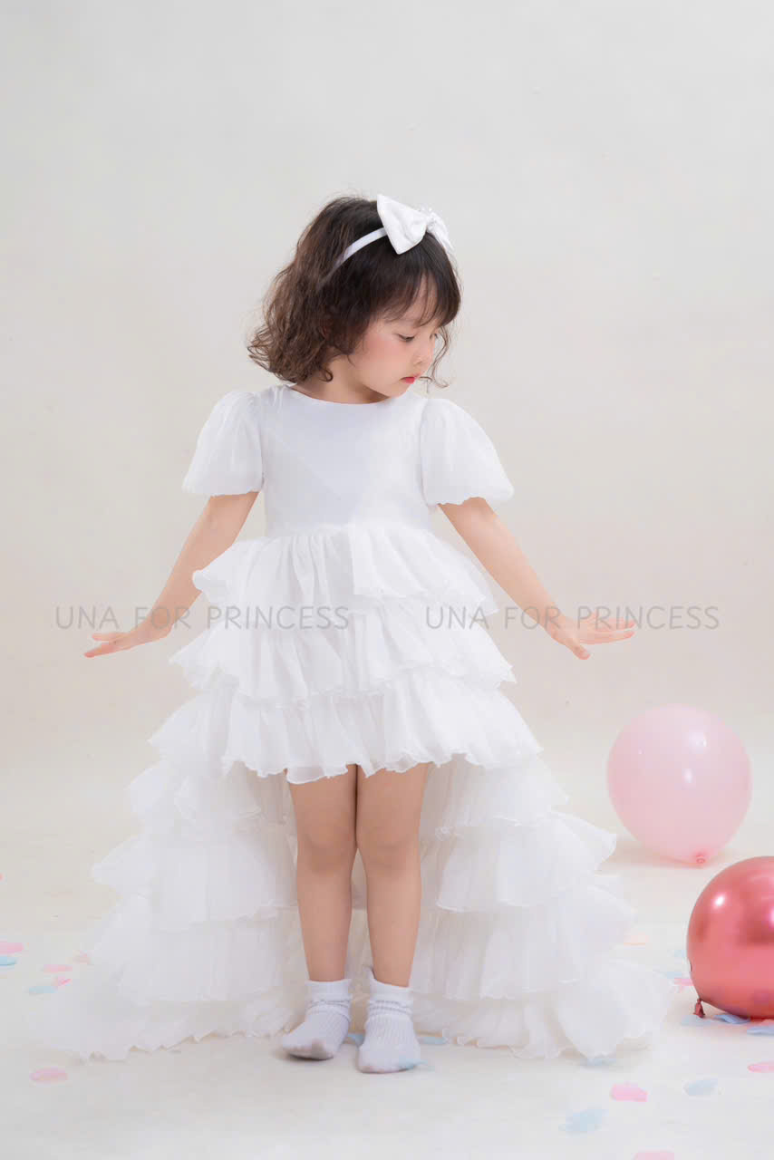 Váy Công Chúa Bé Gái Thiết Kế 2in1 Đuôi Có Thể Tháo Rời - Đầm Dự Tiệc Cao Cấp UNA FOR PRINCESS