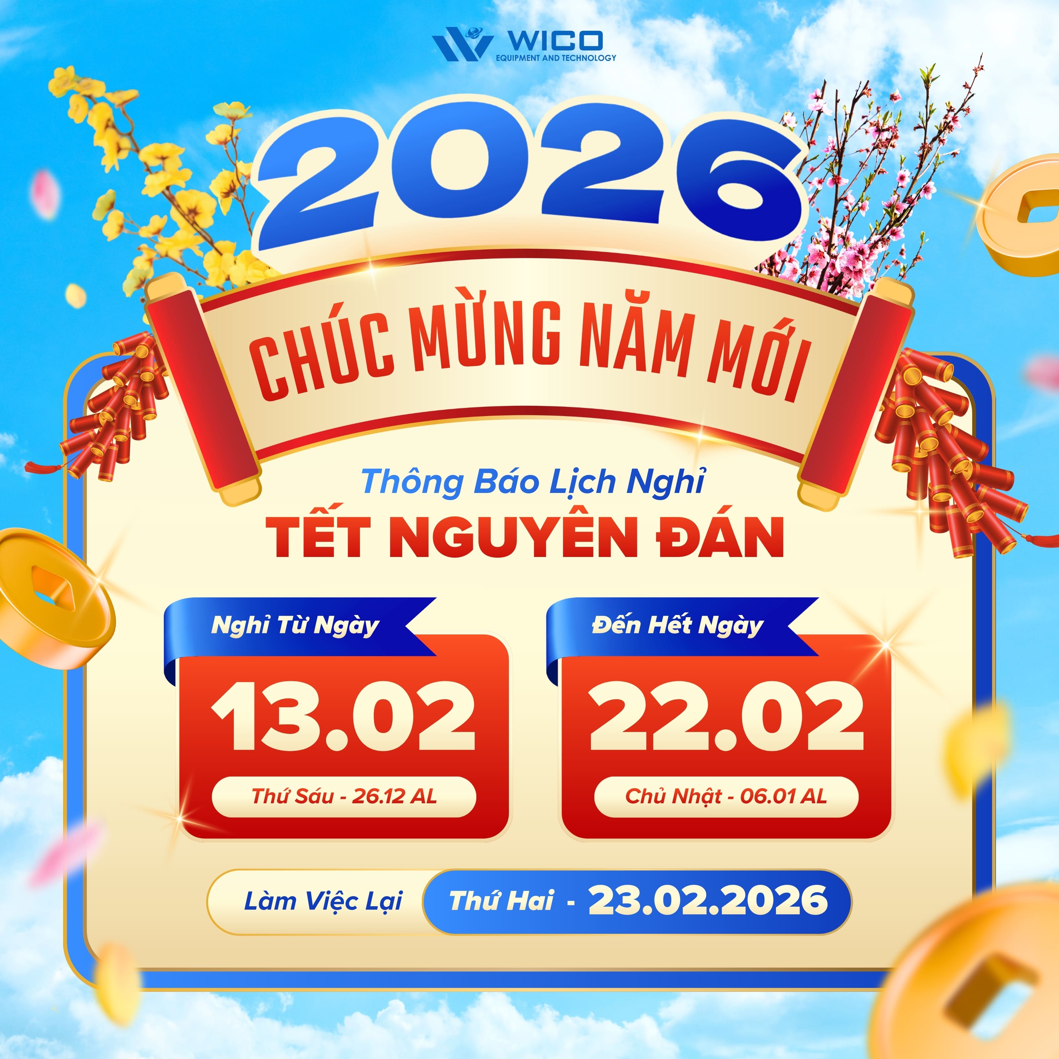Wicomed - Thông Báo Lịch Nghỉ Tết Nguyên Đán 2026