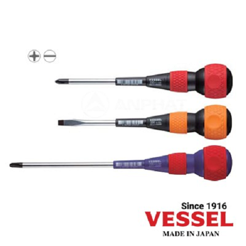 Tô vít cán tròn No.220 Vessel – Hàng Nhật bền bỉ, siết êm tay, chuẩn kỹ thuật