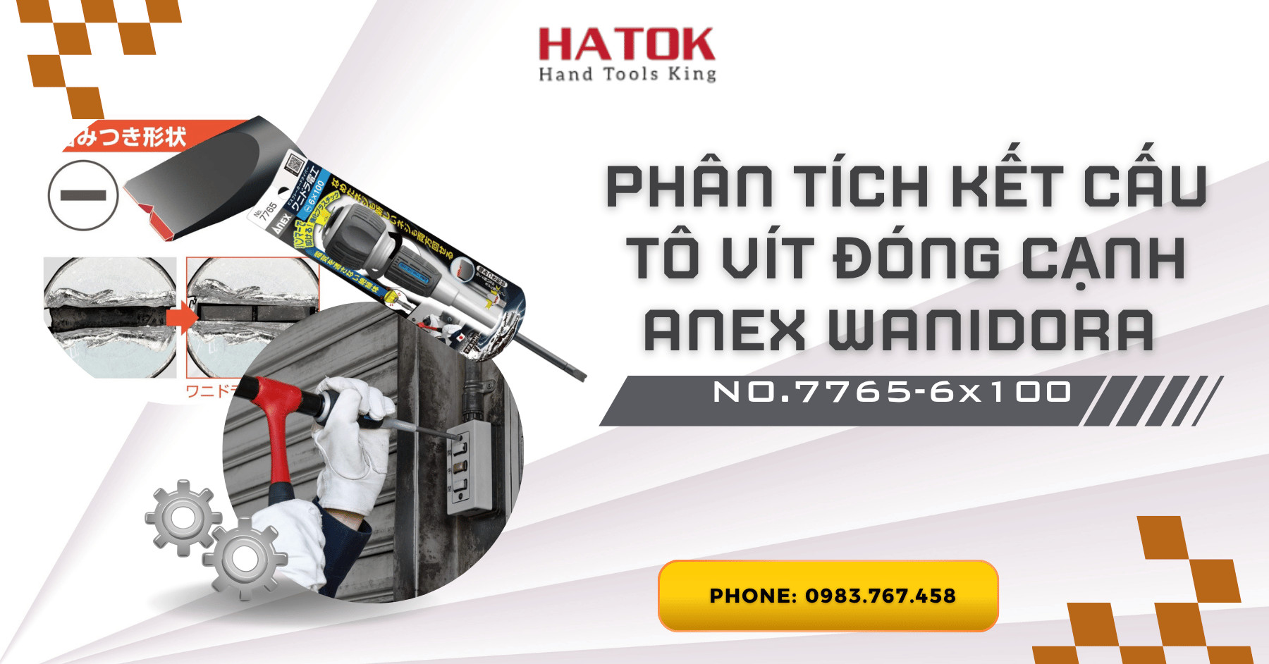 PHÂN TÍCH KẾT CẤU TÔ VÍT ĐÓNG CẠNH FLAT ANEX WANIDORA NO.7765-6x100