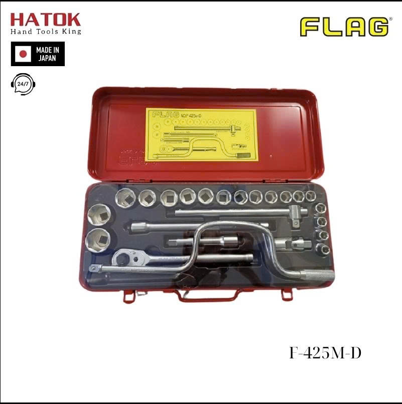 Đầu Khẩu 1/2 FLAG F-425M-D Nhật Bản – Đầu Tuýp Cao Cấp Cho Thợ Cơ Khí Chuyên Nghiệp